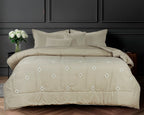 PARADISE HOME DECOR - Quilted premium embroidery leaf dotted comforter