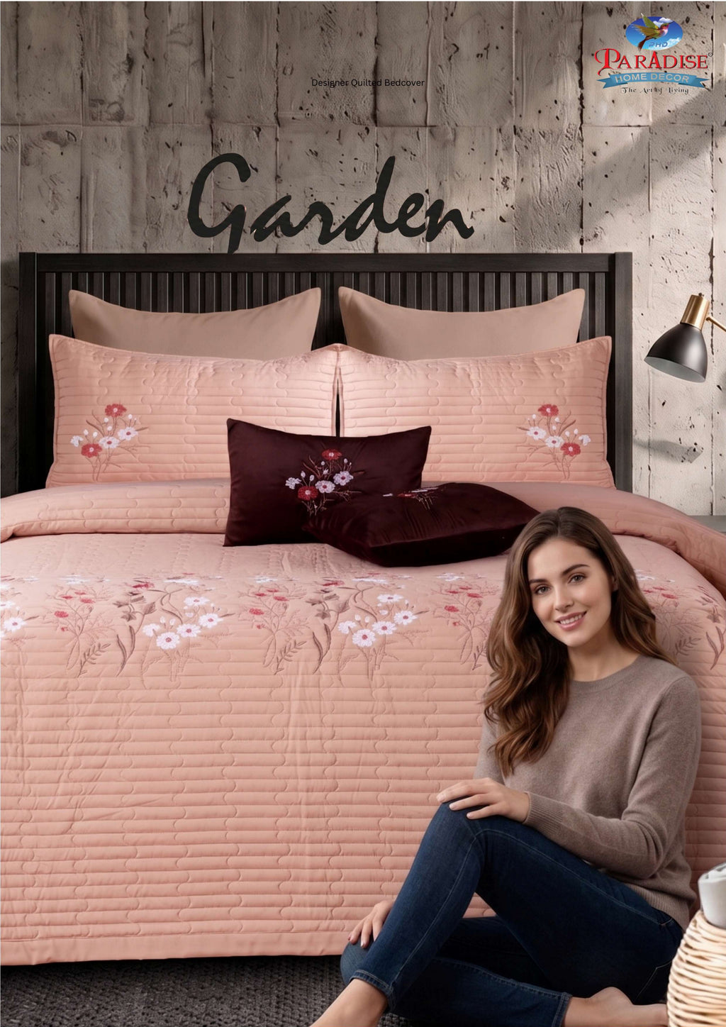 Garden Premium Embroidered Bedcover Set | Paradise Home Decor