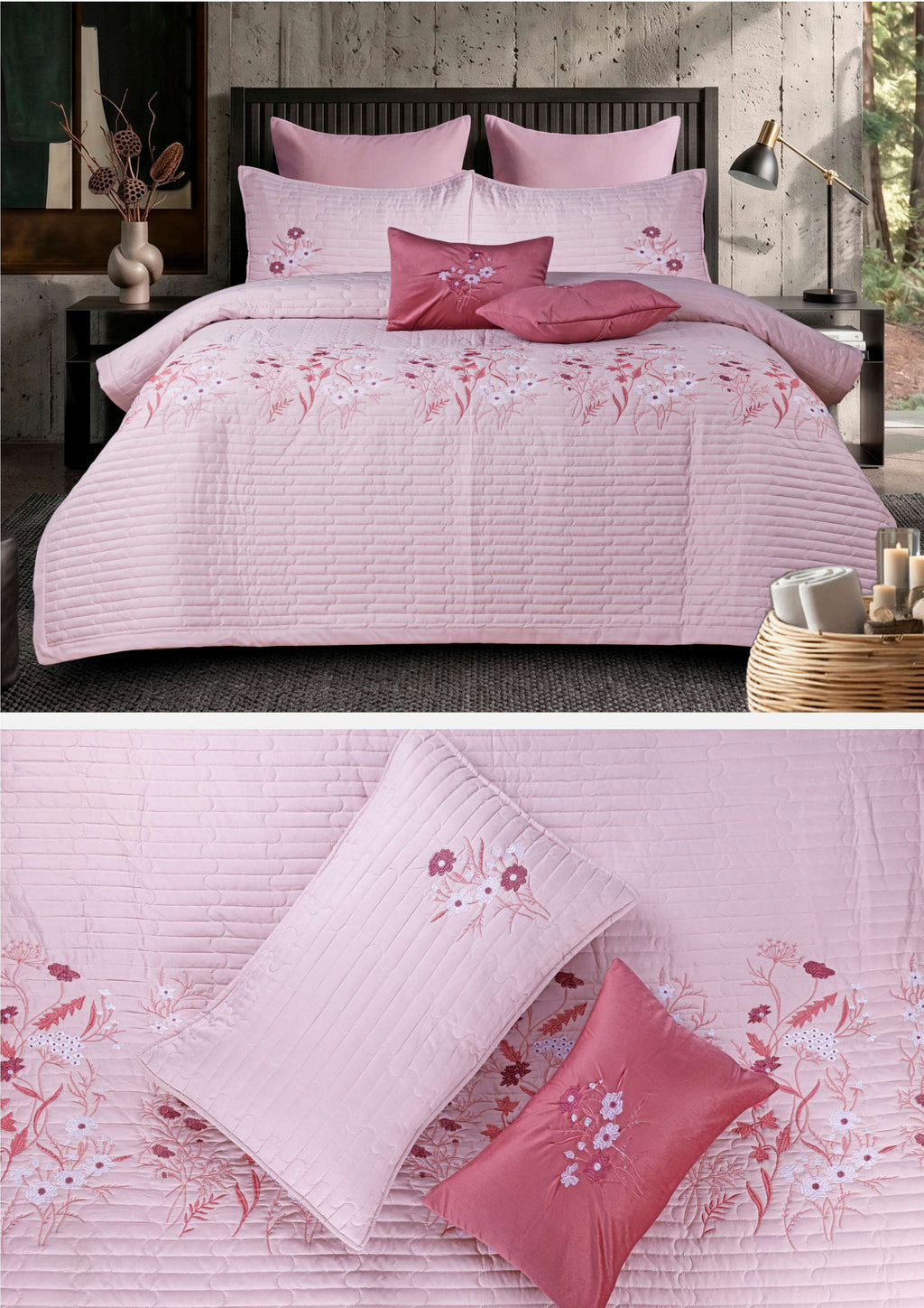 Garden Premium Embroidered Bedcover Set | Paradise Home Decor