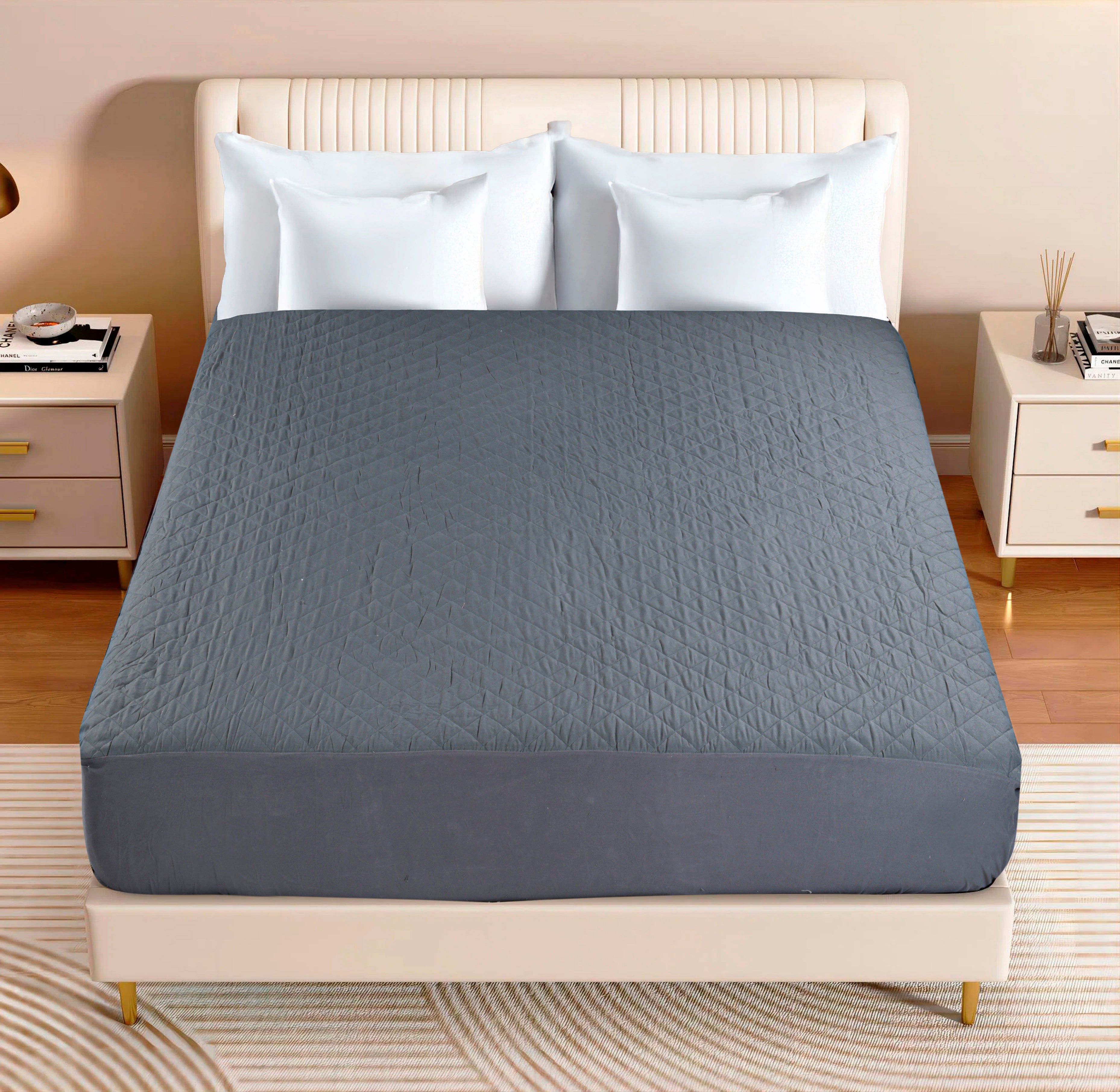 PARADISE HOME DECOR - Fitted Mattress Protector: Luxury Quilted Padding.