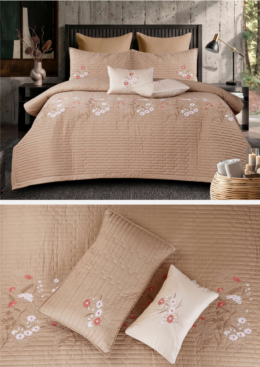 Garden Premium Embroidered Bedcover Set | Paradise Home Decor