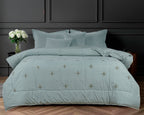PARADISE HOME DECOR - Quilted premium embroidery leaf dotted comforter
