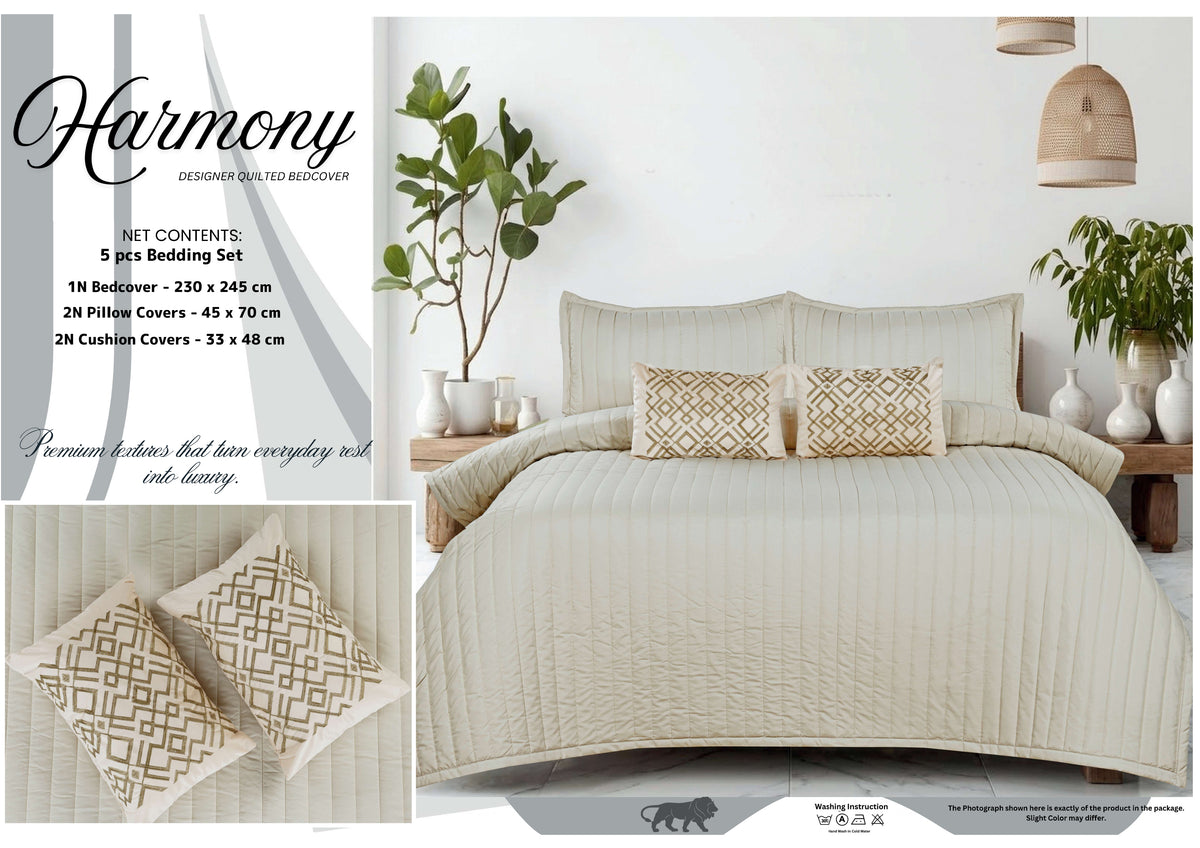 Harmony – Premium Designer Quilted 5 Pc. Bedding Set | PARADISE HOME DECOR