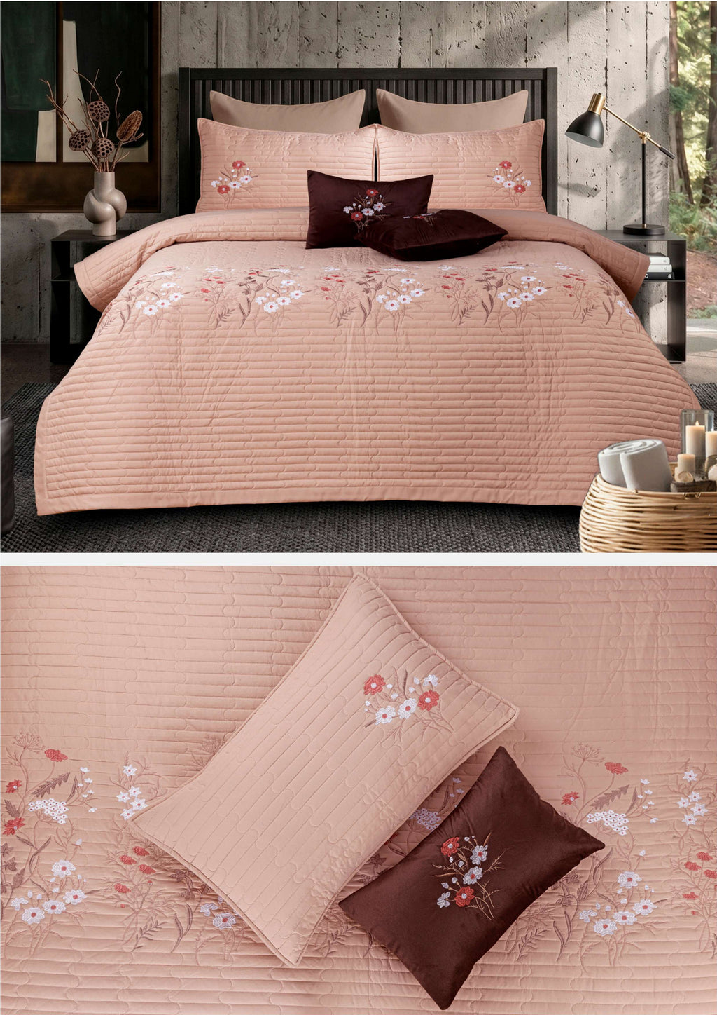 Garden Premium Embroidered Bedcover Set | Paradise Home Decor