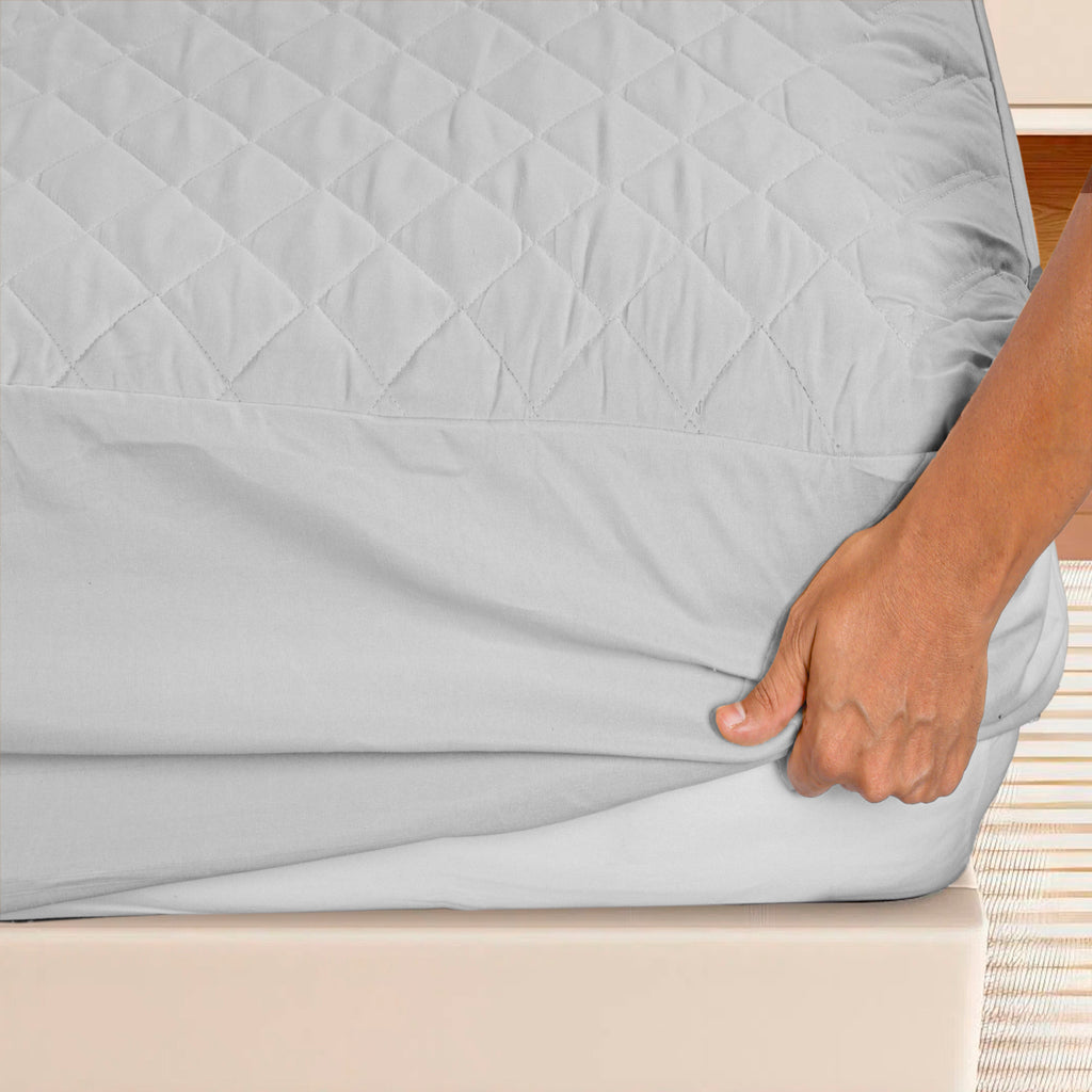 PARADISE HOME DECOR - Fitted Mattress Protector: Luxury Quilted Padding.
