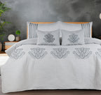 PARADISE HOME DECOR - Heritage Embroidered Quilted Bedspread Set with Coordinated Pillow Covers & Cushions