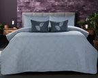 PARADISE HOME DECOR - Leaf Motif Quilted Bedspread Set with Coordinated Cushions & Pillow Covers
