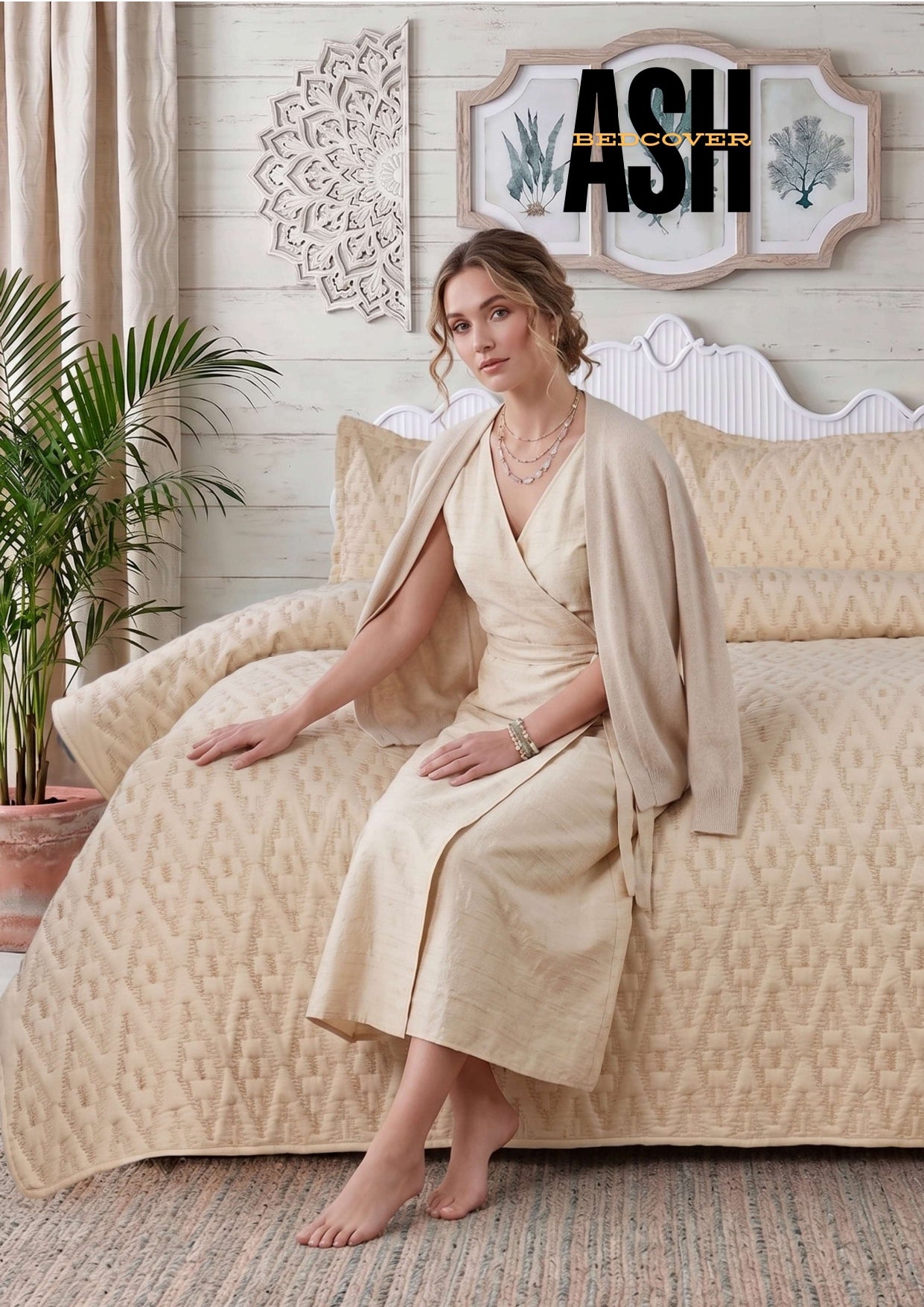Premium Embroidered Bedcover Set – 3 Piece Soft Embroidery Bedspread with 2 Pillow Covers (100" × 108")