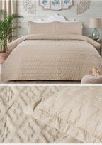 Premium Embroidered Bedcover Set – 3 Piece Soft Embroidery Bedspread with 2 Pillow Covers (100" × 108")