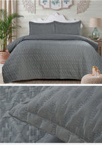 Premium Embroidered Bedcover Set – 3 Piece Soft Embroidery Bedspread with 2 Pillow Covers (100" × 108")